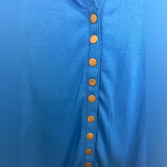 NEW Women’s Zenana Ocean Blue Snap Front Cardigan Women’s Med-Lg Long Sleeve - Picture 3 of 4